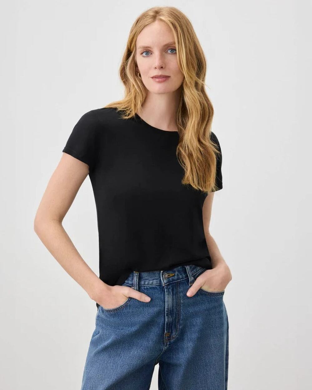 Splendid Women Black Supima Cotton / Modal Abbie Casual Crewneck Tee Size XS